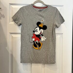 Disney Minnie Mouse T-Shirt Cotton Jersey Heather Gray Vintage Aesthetic
